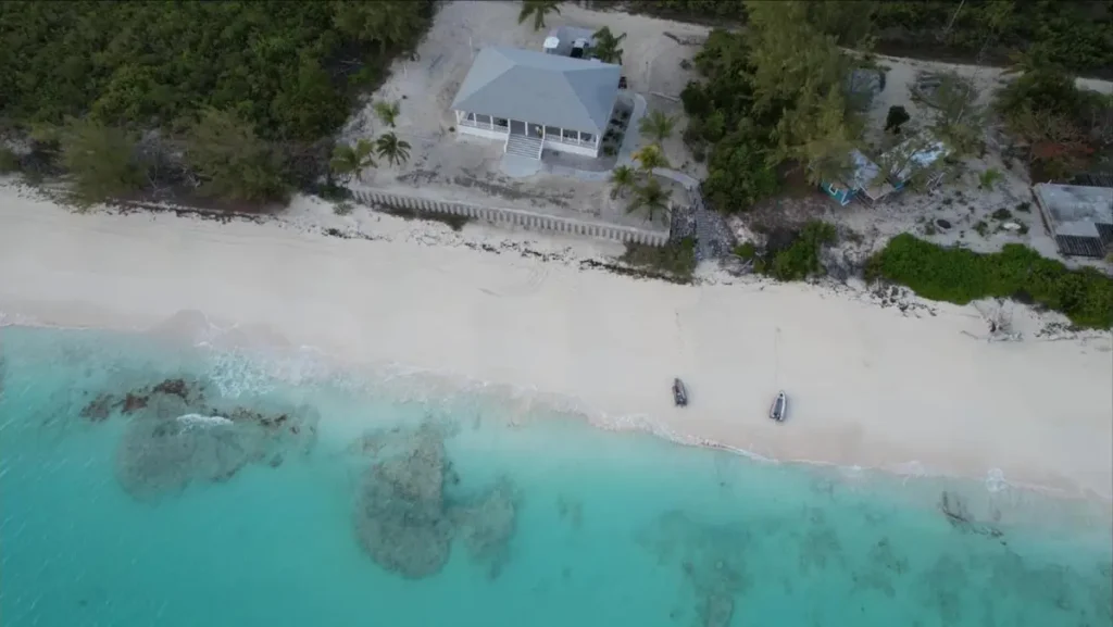 Rum Cay Beachfront Collection drone shore